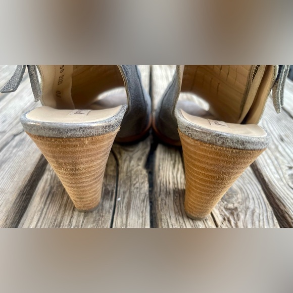 $375PAUL GREEN Cayanne Leather Peep Toe Sandal BOOTIE SMOKE LEATHER sz.UK4 US6.5 - Picture 5 of 10